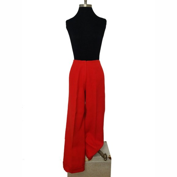 Vtg 60s Rare Wool Gabardine Pant Suit 8 - Picture 12 of 14